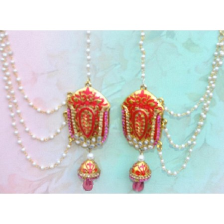 Kashmiri Enamel Pearl Jhumkas